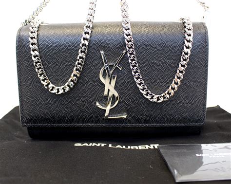 black ysl bags|ysl black bag with silver chain.